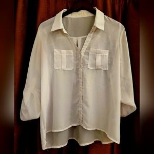 White Sheer Business Shirt M